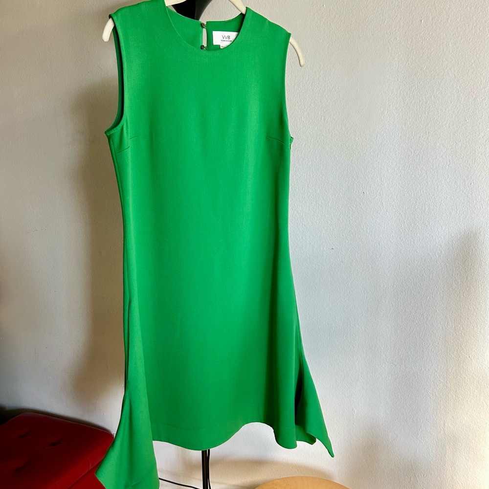 Victoria Beckham Bright Green Midi Shift Dress